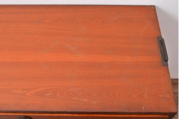 アンティーク　極美品　前面(黒柿孔雀杢・ケヤキ玉杢)　中(桐)　側面(楠木)　漆塗り　群馬県の織物問屋から出てきました!!最高級のリビングボード(収納箪笥、整理箪笥、テレビ台、ローチェスト)(R-047348)