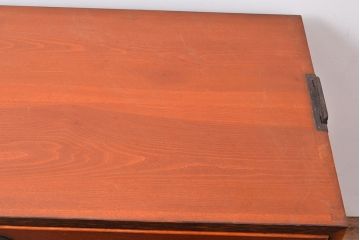 アンティーク　極美品　前面(黒柿孔雀杢・ケヤキ玉杢)　中(桐)　側面(楠木)　漆塗り　群馬県の織物問屋から出てきました!!最高級のローボード(収納箪笥、整理箪笥、テレビ台、ローチェスト)(R-047349)