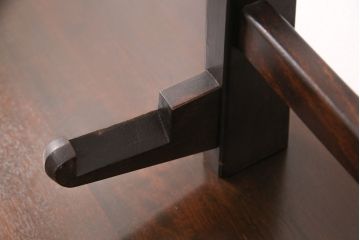 中古　松本民芸家具　西洋アンティークのような雰囲気を感じさせる、丸型一面鏡のドレッサー(鏡台、ミラー)(定価約34万円)(R-047355)