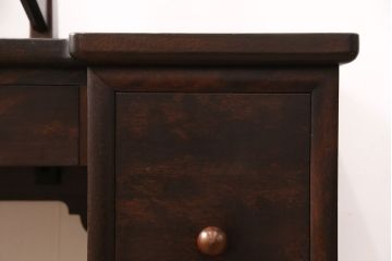 中古　松本民芸家具　西洋アンティークのような雰囲気を感じさせる、丸型一面鏡のドレッサー(鏡台、ミラー)(定価約34万円)(R-047355)