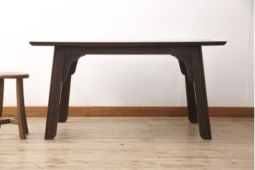 ヴィンテージ家具　松本民芸家具　#70型食卓　脚のデザインがおしゃれなダイニングテーブル(定価約19万円)(4人掛け、ビンテージ)(R-047356)