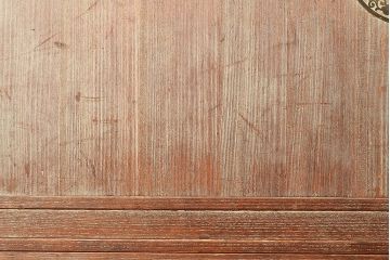 和製アンティーク　上品な金具の意匠が目を引く前面桐材製の箪笥ローボード(テレビ台、戸棚)(R-047359)