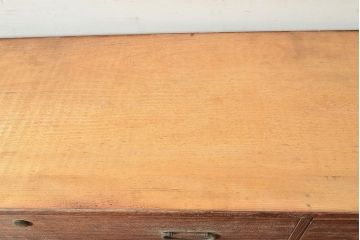 和製アンティーク　使い込まれた木肌が味わい深い前面桐材製の箪笥ローボード(引き出し、チェスト、テレビ台)(R-047360)