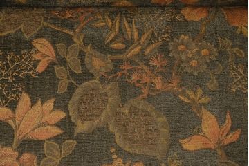 中古　三越　Brugge(ブルージュ)　VE1107　グリーンの花柄ファブリックがエレガントな二人掛けソファ(2P、ラブソファ、アームソファ)(R-047361)