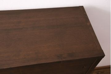 中古　民芸家具　和の趣漂う上品な佇まいの置水屋(置き水屋、茶水屋、戸棚、食器棚、茶棚)(R-047362)