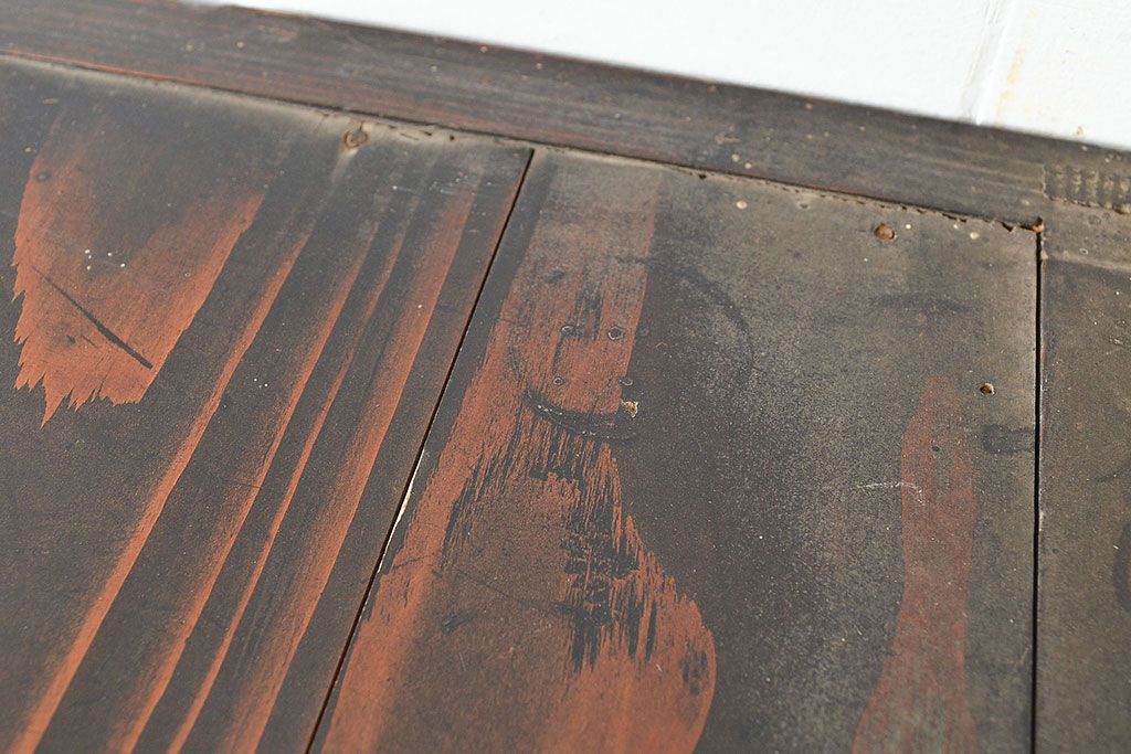 和製アンティーク　上質な空間づくりにおすすめ!前面にヒノキ材とケヤキ材を使った高級感漂う戸棚(収納棚、キャビネット)(R-047369)