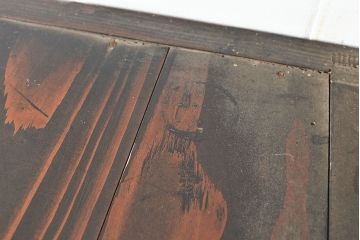 和製アンティーク　上質な空間づくりにおすすめ!前面にヒノキ材とケヤキ材を使った高級感漂う戸棚(収納棚、キャビネット)(R-047369)