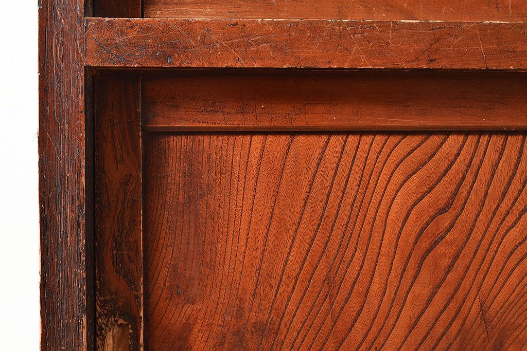 和製アンティーク　上質な空間づくりにおすすめ!前面にヒノキ材とケヤキ材を使った高級感漂う戸棚(収納棚、キャビネット)(R-047369)