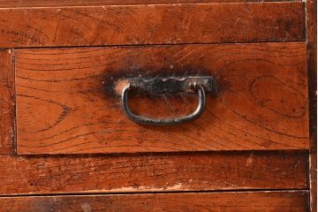 和製アンティーク　上質な空間づくりにおすすめ!前面にヒノキ材とケヤキ材を使った高級感漂う戸棚(収納棚、キャビネット)(R-047369)