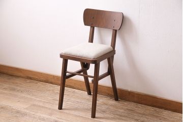 和製ヴィンテージ　温かみのある雰囲気が魅力の小ぶりなチェア(ダイニングチェア、椅子、ビンテージ)(R-047373)