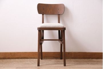 和製ヴィンテージ　温かみのある雰囲気が魅力の小ぶりなチェア(ダイニングチェア、椅子、ビンテージ)(R-047373)