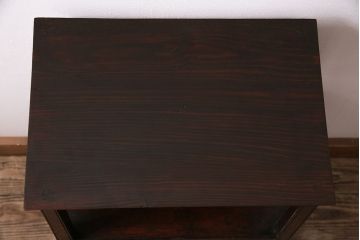 和製アンティーク　味わいがある、シンプルな松材製のラック(収納棚、飾り棚)(R-047376)