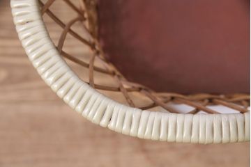 アンティーク雑貨　昭和中期　Tanimoto　レトロな佇まいが可愛らしいベビースケール(赤ちゃん体重計、ベビー秤、籠付き、バスケット)(R-047380)