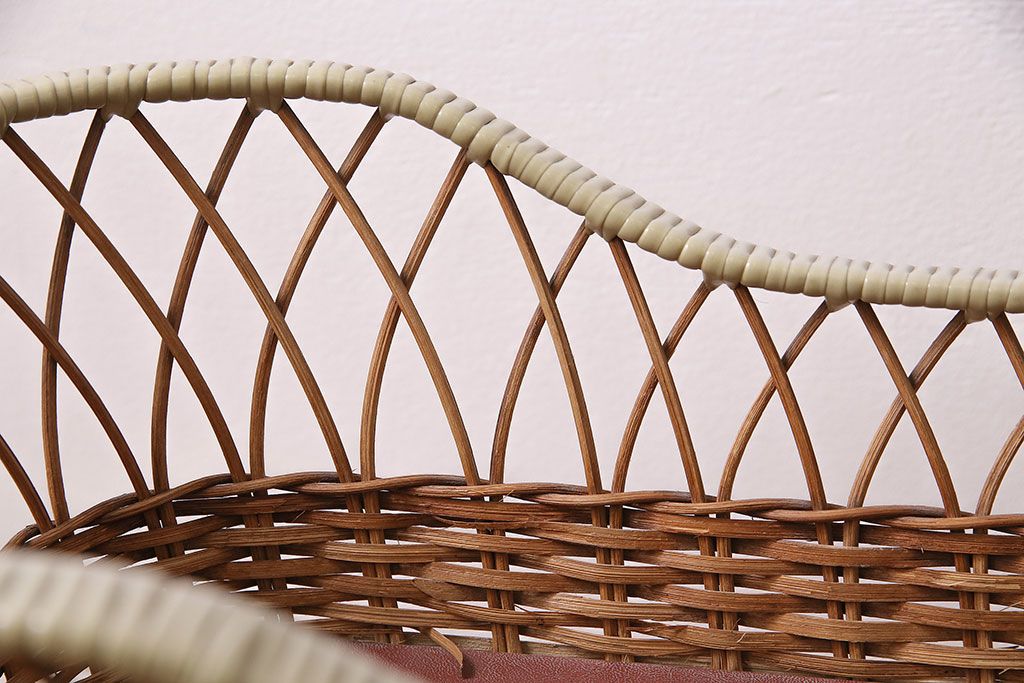 アンティーク雑貨　昭和中期　Tanimoto　レトロな佇まいが可愛らしいベビースケール(赤ちゃん体重計、ベビー秤、籠付き、バスケット)(R-047380)