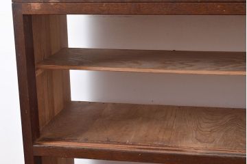 和製アンティーク　レトロな雰囲気たっぷり!シンプルなデザインの重ね戸棚(食器棚、収納棚)(R-047382)