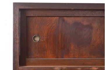 和製アンティーク　レトロな雰囲気たっぷり!シンプルなデザインの重ね戸棚(食器棚、収納棚)(R-047382)