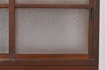 和製アンティーク　レトロな雰囲気たっぷり!シンプルなデザインの重ね戸棚(食器棚、収納棚)(R-047382)