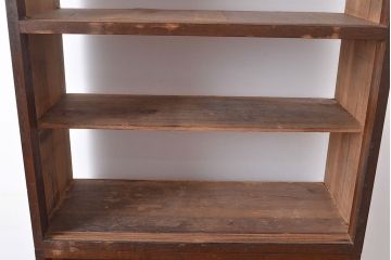 和製アンティーク　レトロな雰囲気たっぷり!ダイヤガラスがお洒落な戸棚(収納棚、キャビネット)(R-047383)