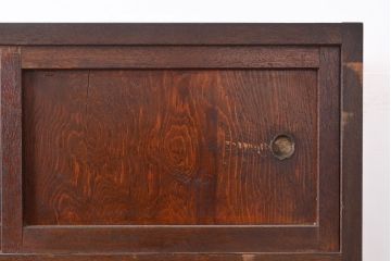 和製アンティーク　レトロな雰囲気たっぷり!ダイヤガラスがお洒落な戸棚(収納棚、キャビネット)(R-047383)