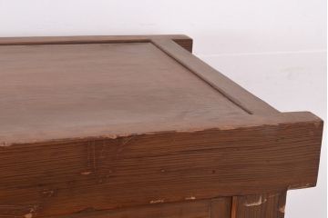 ビンテージ　民芸家具　総ヒノキ材製　1970年頃につくられた和の空間づくりにぴったりな水屋箪笥(重ね箪笥、収納棚、戸棚、ヴィンテージ)(R-047385)
