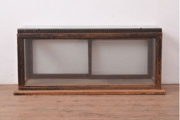 アンティーク　ナラ材製　見せる収納でお気に入りのスペース作りができるガラスケース(ショーケース、陳列棚)(R-047388)