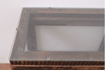 アンティーク　ナラ材製　見せる収納でお気に入りのスペース作りができるガラスケース(ショーケース、陳列棚)(R-047388)