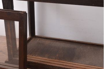アンティーク　ナラ材製　見せる収納でお気に入りのスペース作りができるガラスケース(ショーケース、陳列棚)(R-047388)