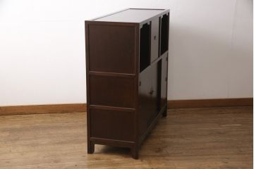 中古　松本民芸家具　高級感溢れる佇まいが魅力のF型朝鮮棚(定価約55万円)(飾り棚、収納棚)(R-047392)