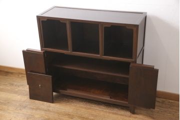 中古　松本民芸家具　高級感溢れる佇まいが魅力のF型朝鮮棚(定価約55万円)(飾り棚、収納棚)(R-047392)