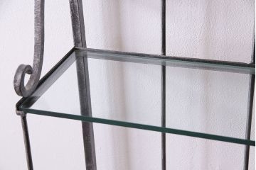 中古　イギリス家具　MAITLAND SMITH(メートランドスミス)　アンティーク風のデザインがお洒落なアイアンラック(飾り棚、シェルフ)(R-047396)