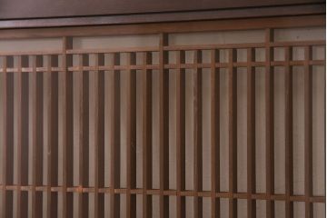 和製アンティーク　両面ガラス　細かな桟が品の良さを感じさせる欄間(明り取り、建具)(R-047400)