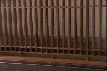 和製アンティーク　両面ガラス　細かな桟が品の良さを感じさせる欄間(明り取り、建具)(R-047400)
