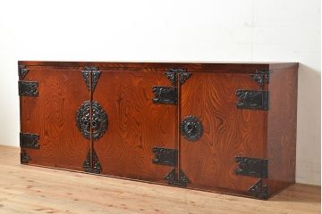 中古　民芸家具　岩谷堂箪笥　衣装盆付き　和モダンなお部屋にぴったりの箪笥サイドボード(ローボード、収納棚、着物箪笥、テレビ台)(R-047415)