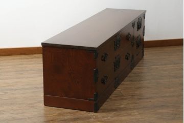 中古　民芸家具　岩谷堂箪笥　和モダンなリビングや寝室にぴったりの箪笥ローボード(リビングボード、テレビ台、テレビボード)(R-047417)