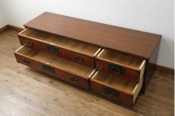 中古　民芸家具　岩谷堂箪笥　和モダンなリビングや寝室にぴったりの箪笥ローボード(リビングボード、テレビ台、テレビボード)(R-047417)