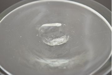 大正〜昭和初期　青フリル　ガラス花瓶(和ガラス、吹きガラス、氷コップ、花器、フラワーベース)(R-047423)