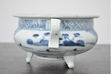 江戸期　古伊万里　染付　線香立(仏具、香炉)(R-047424)