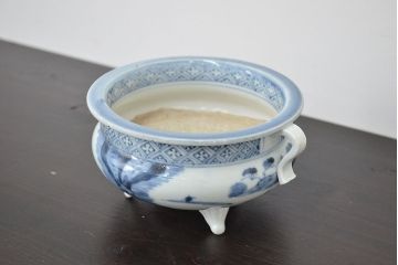 江戸期　古伊万里　染付　線香立(仏具、香炉)(R-047424)