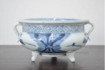 江戸期　古伊万里　染付　線香立(仏具、香炉)(R-047424)