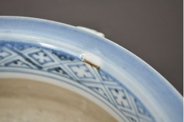 江戸期　古伊万里　染付　線香立(仏具、香炉)(R-047424)