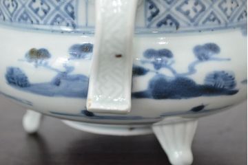 江戸期　古伊万里　染付　線香立(仏具、香炉)(R-047424)