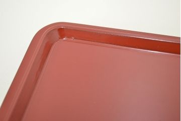 輪島塗　朱塗　信夫　沈金　木製二段重　/　奥田五右衛門　木製お盆(漆器)(R-047427)