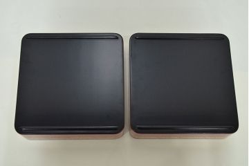 輪島塗　朱塗　信夫　沈金　木製二段重　/　奥田五右衛門　木製お盆(漆器)(R-047427)