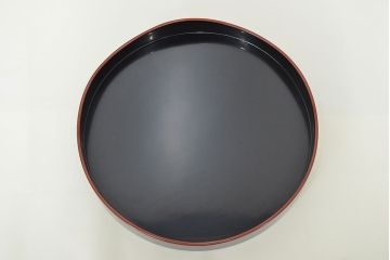 輪島塗　朱塗　信夫　沈金　木製二段重　/　奥田五右衛門　木製お盆(漆器)(R-047427)