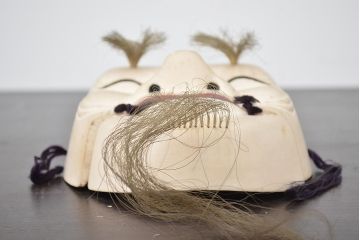 鐵秀作　木製翁面(木彫、彩色、能面、銀座和光)(R-047428)