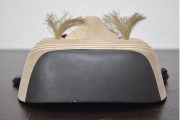 鐵秀作　木製翁面(木彫、彩色、能面、銀座和光)(R-047428)