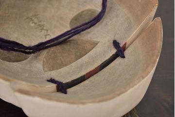 鐵秀作　木製翁面(木彫、彩色、能面、銀座和光)(R-047428)