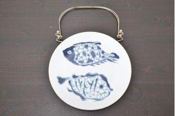 昭和レトロ　名陶(MEITO)　魚図　ケーキ皿セット(洋食器)(R-047429)