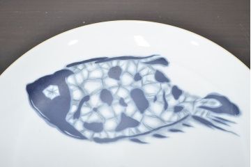 昭和レトロ　名陶(MEITO)　魚図　ケーキ皿セット(洋食器)(R-047429)