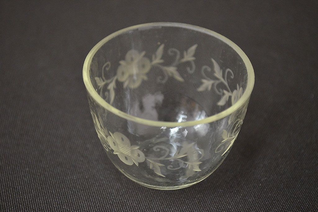 義也満　型吹きガラス　ギヤマン　金彩盃　酒道具　ガラス工芸　箱付　Q1812 義也満 型吹きガラス ギヤマン 金彩盃 酒道具 ガラス工芸 箱付 Q1812